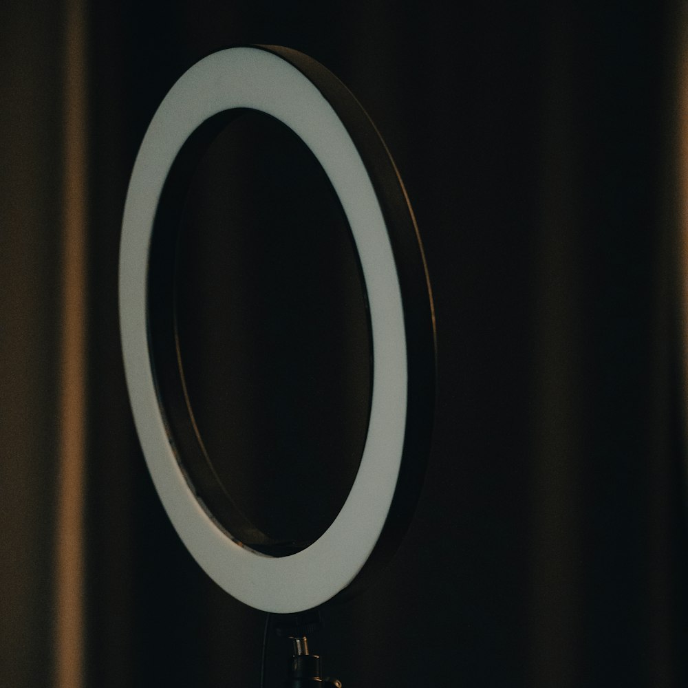 Close-up of a ring light on a table