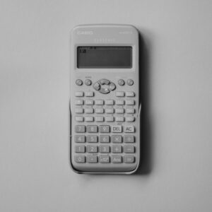 A white Casio calculator