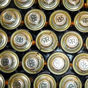 Rows of batteries viewed from above