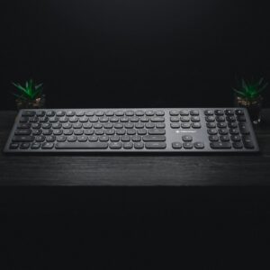 Grey wireless computer keyboard